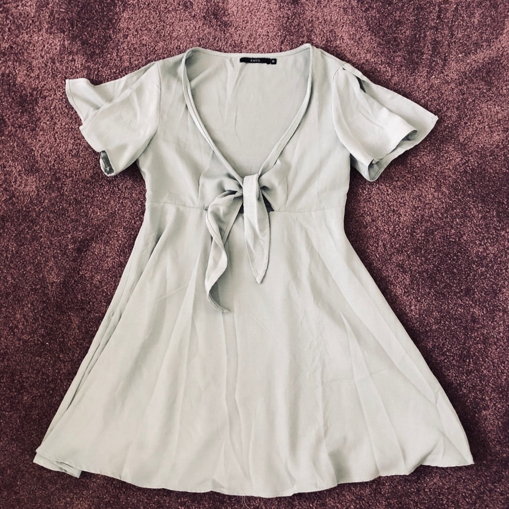 Mint Green Front Knot Dress